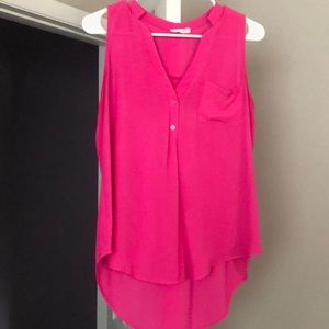 Polyester pink blouse tank